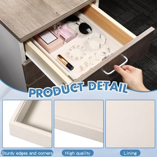 Stackable Jewelry Tray Jewelry Organizer Tray Showcase Display Empty 4 Beige