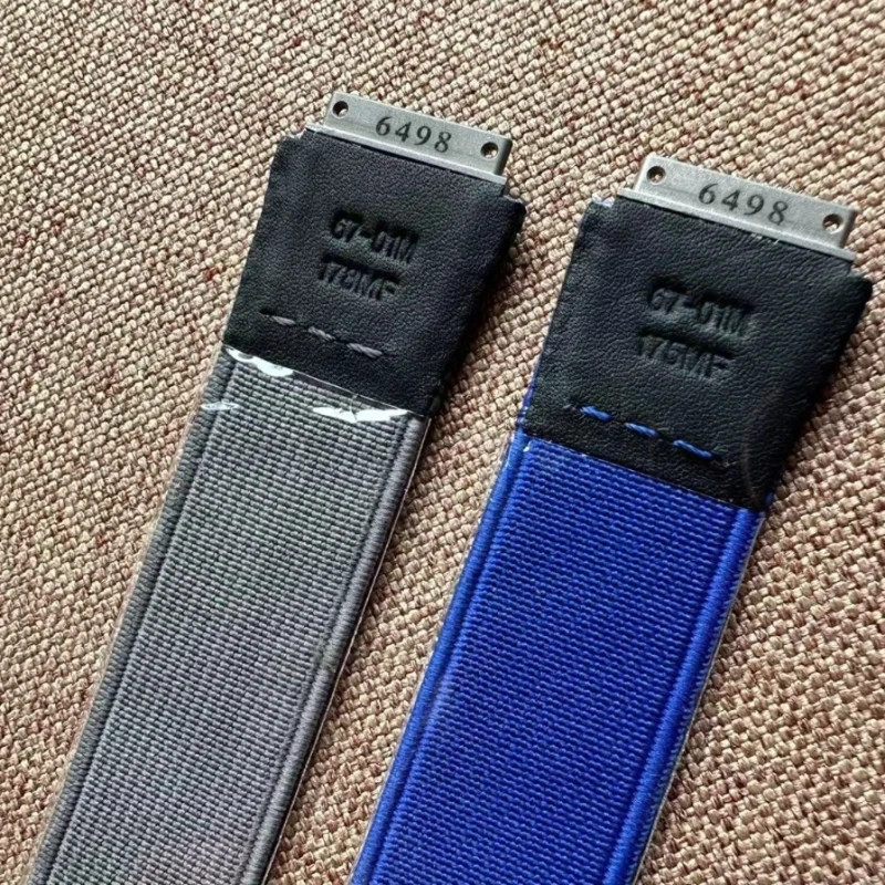 Fits Richard Mille RM67 01 02 Size S M Blue Gray Medium Elastic Watch Strap