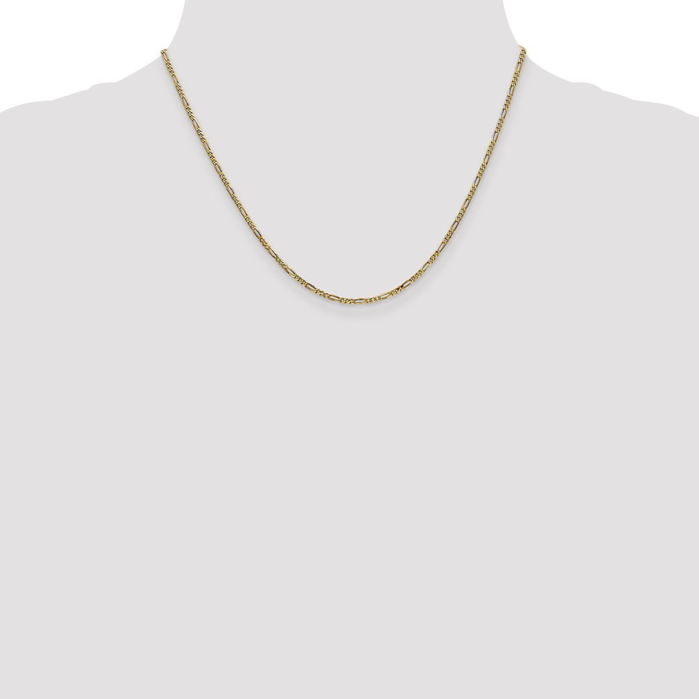 14k Yellow Gold 1.80mm Flat Figaro Link Chain Necklace 18 Inch