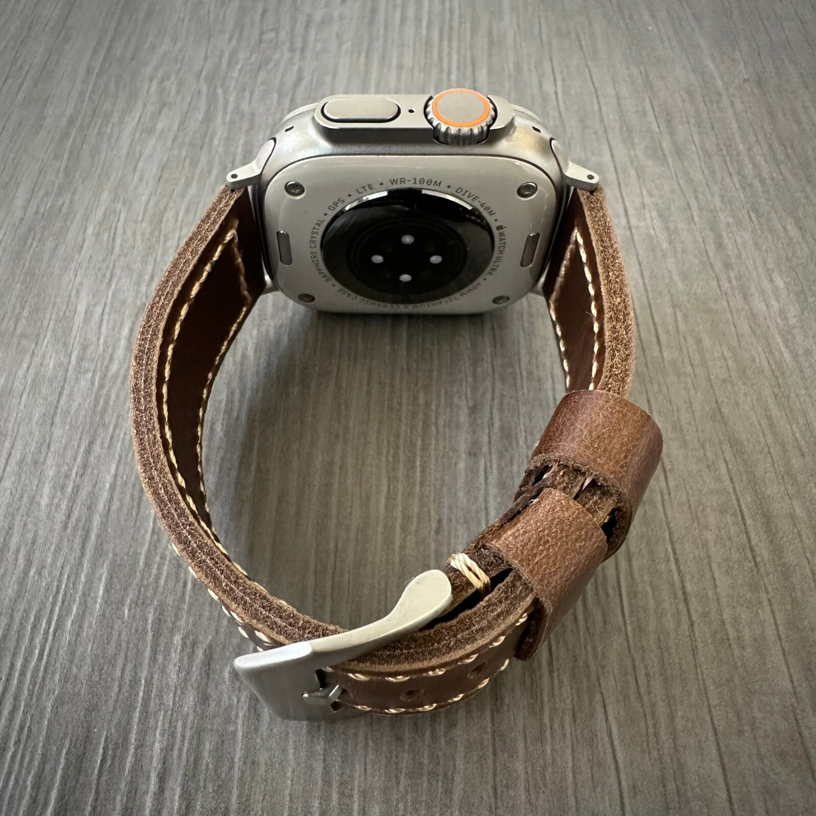 Dark Brown Leather Watch Strap Band For NEW Apple watch Ultra 1 2 49mm