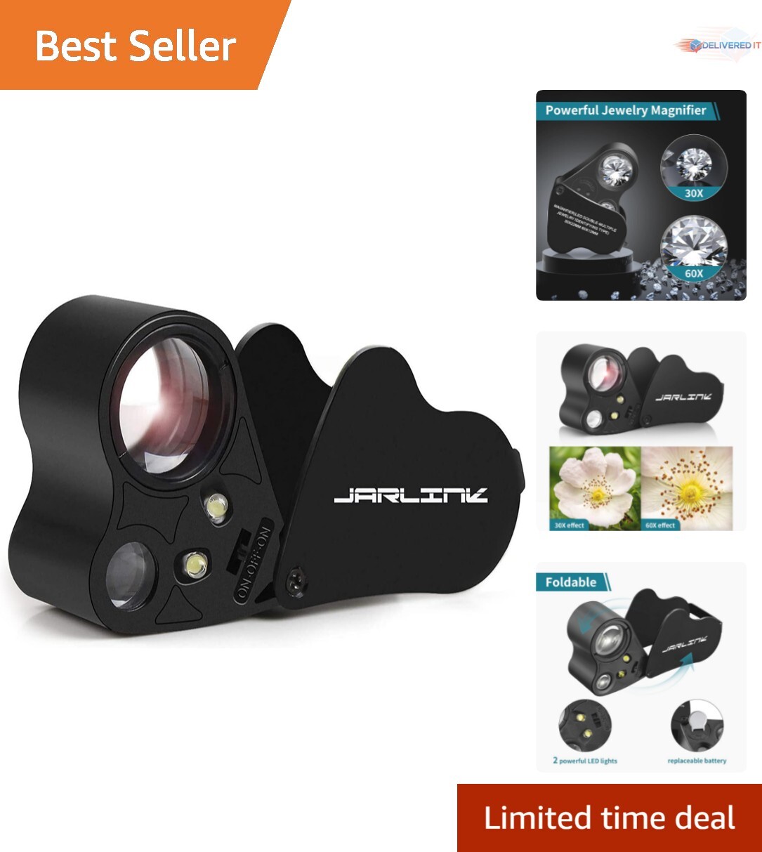 30X and 60X Illuminated Jeweler’s Loupe Magnifier with LED for Optimal Clarity