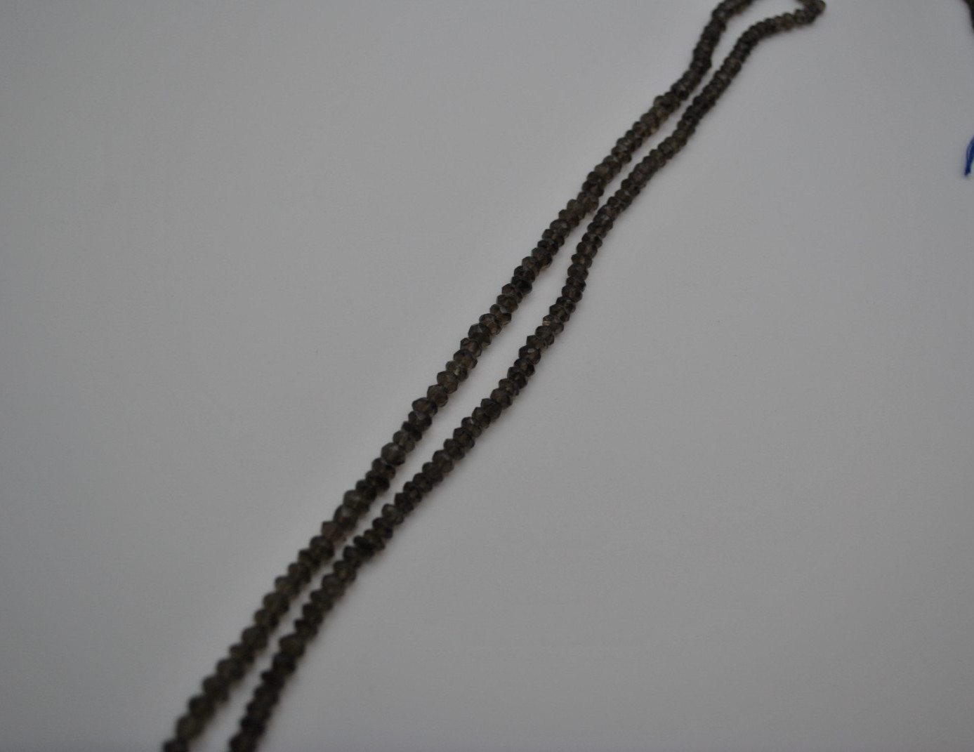 Smoky Quartz Rondelle Gemstone Strand with Faceted Stones (No Clasp)