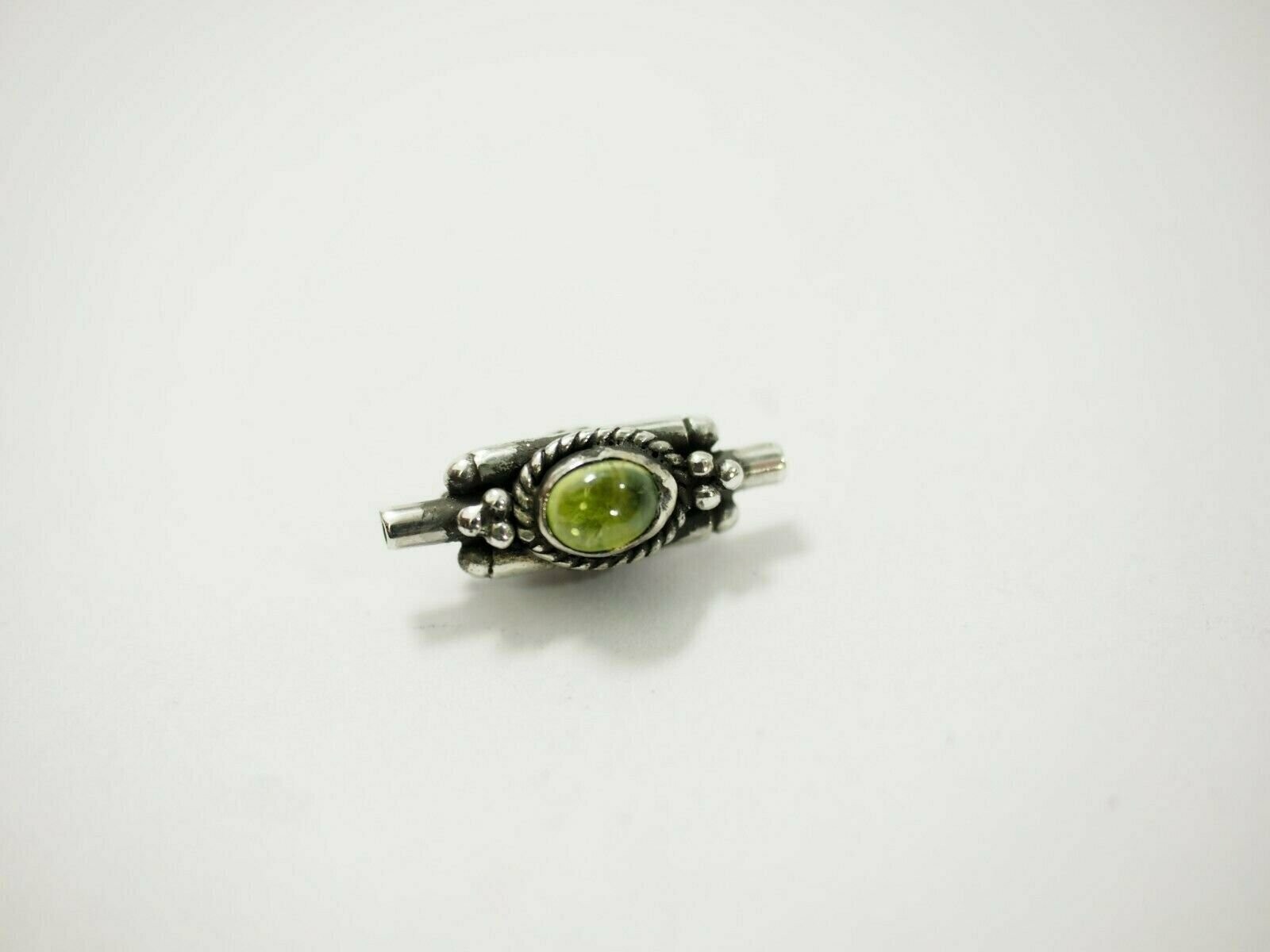Cute handmade Two Stone Peridot Bali Bead Sterling Silver 18.8mm x 9.2mm