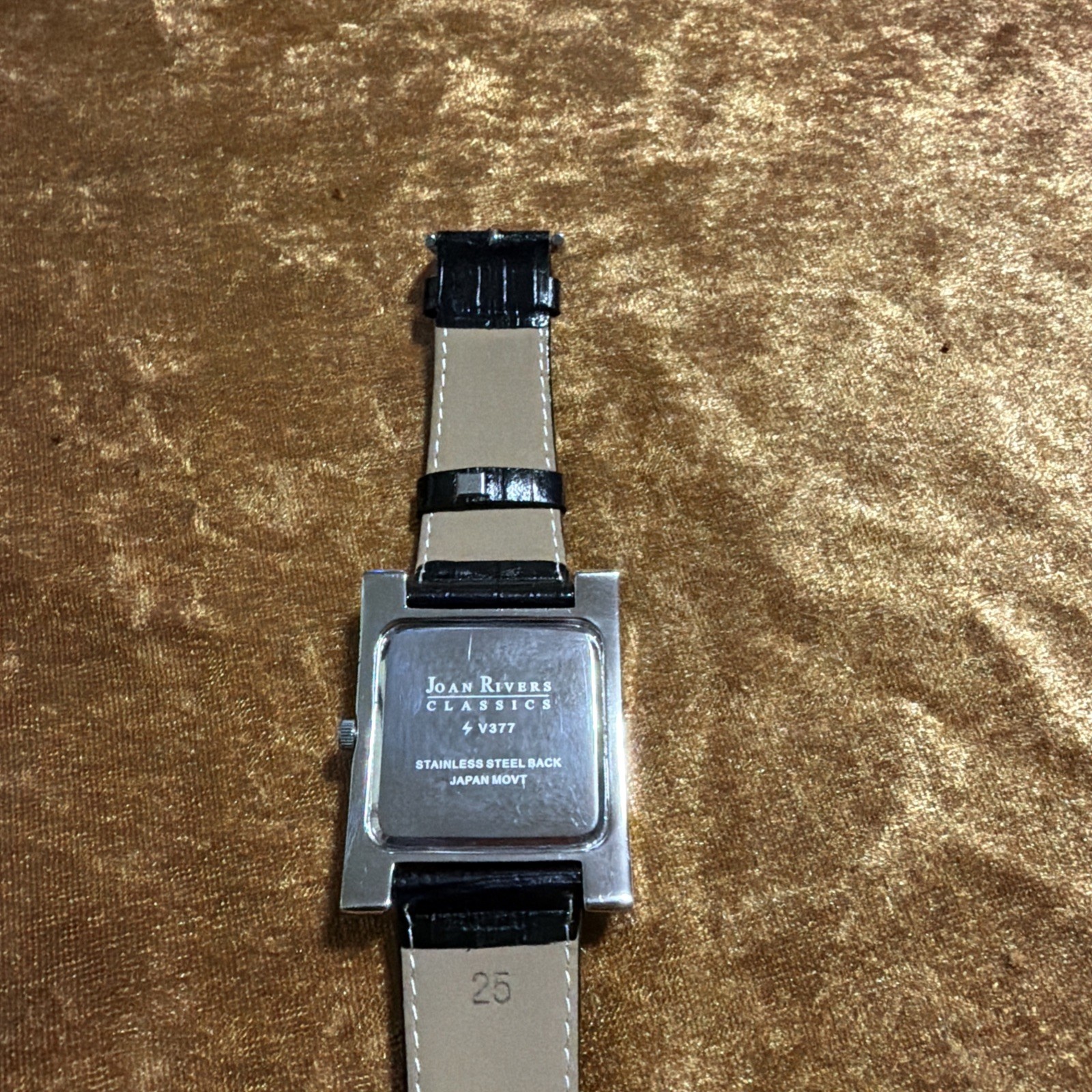 Vintage Joan Rivers Classics V377 Women’s Boyfriend Watch Black Leather Band