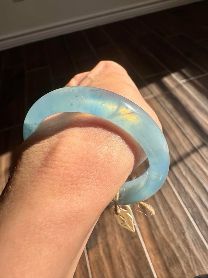 Natural ice bling Aquamarine Bangle 50.5mm