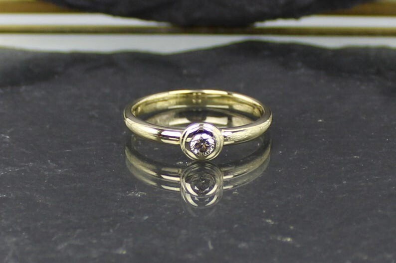 Diamond ring, brilliant ring, 375 gold, Australia, 0.20 ct.