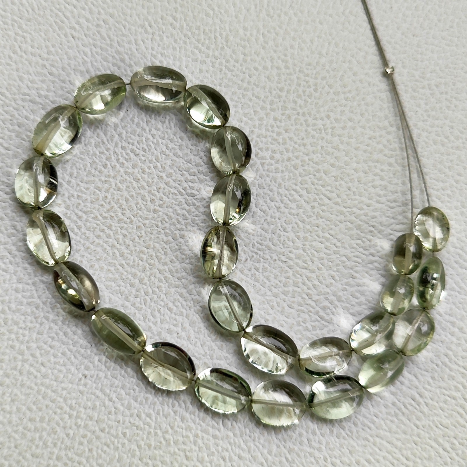 Natural Prasiolite Green Amethyst 8-11mm Smooth Nugget Beads 10 Inch Brazil Gem