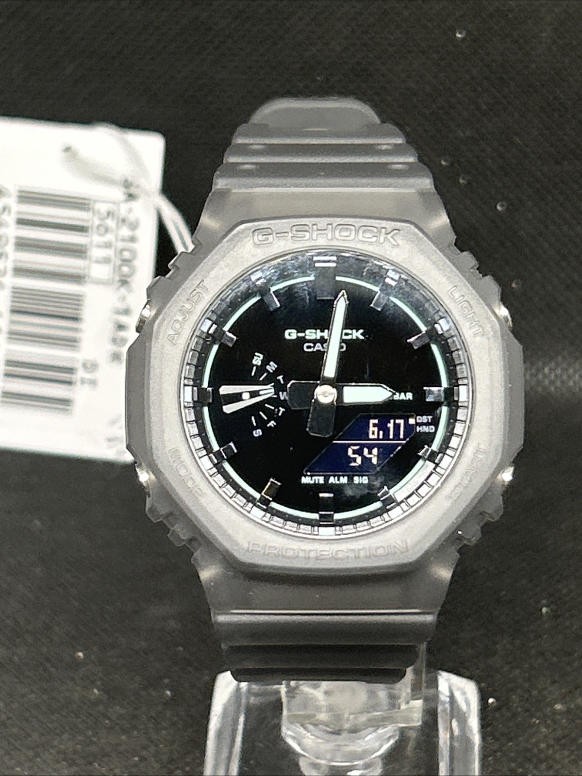Casio G-Shock Semi-Transparent Black Resin Band Watch GA2100K-1A GA-2100K-1A