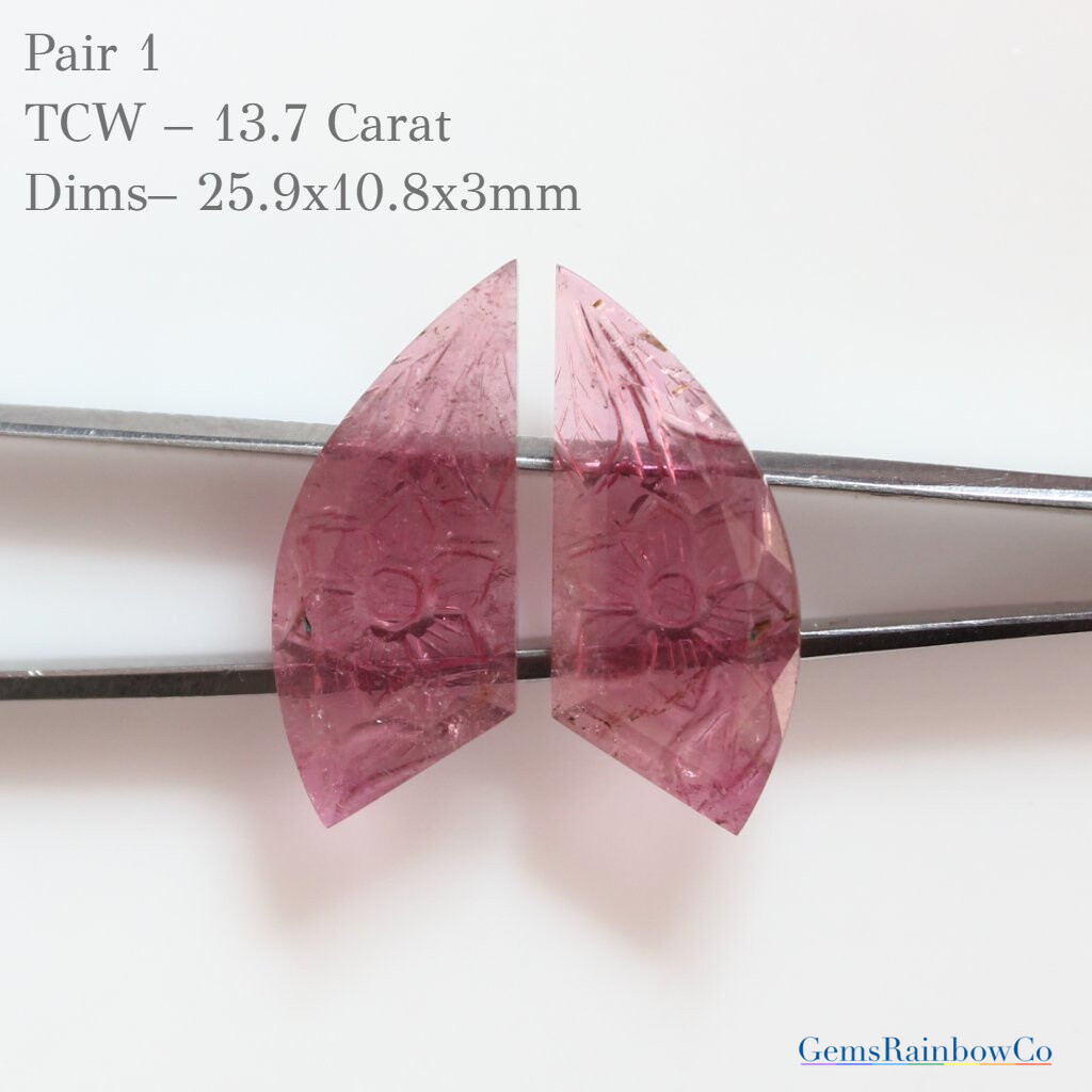 Tourmaline Carved in Fancy Shape, Natural Loose Gemstone Carving Genuine
