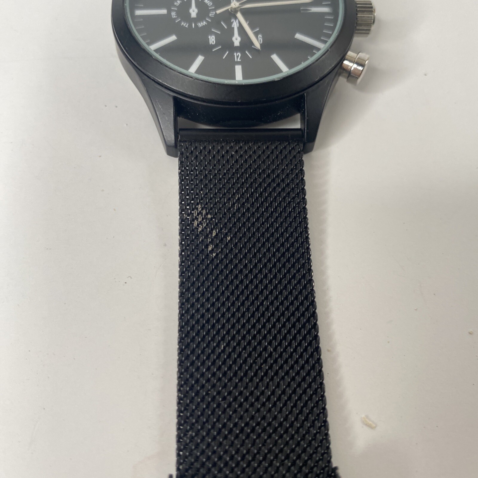 Accutime Watch Corp 4001MWM Black Bezel & Band Watch Not tested needs battery.
