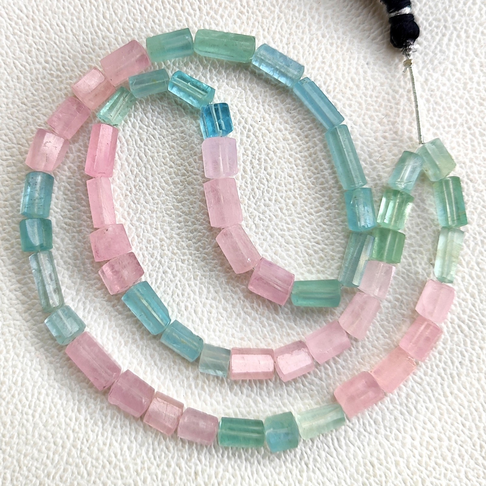 Brazil Natural Multi Beryl Smooth Tube Shape Beads 19″ Strand 9-13mm Gemstone