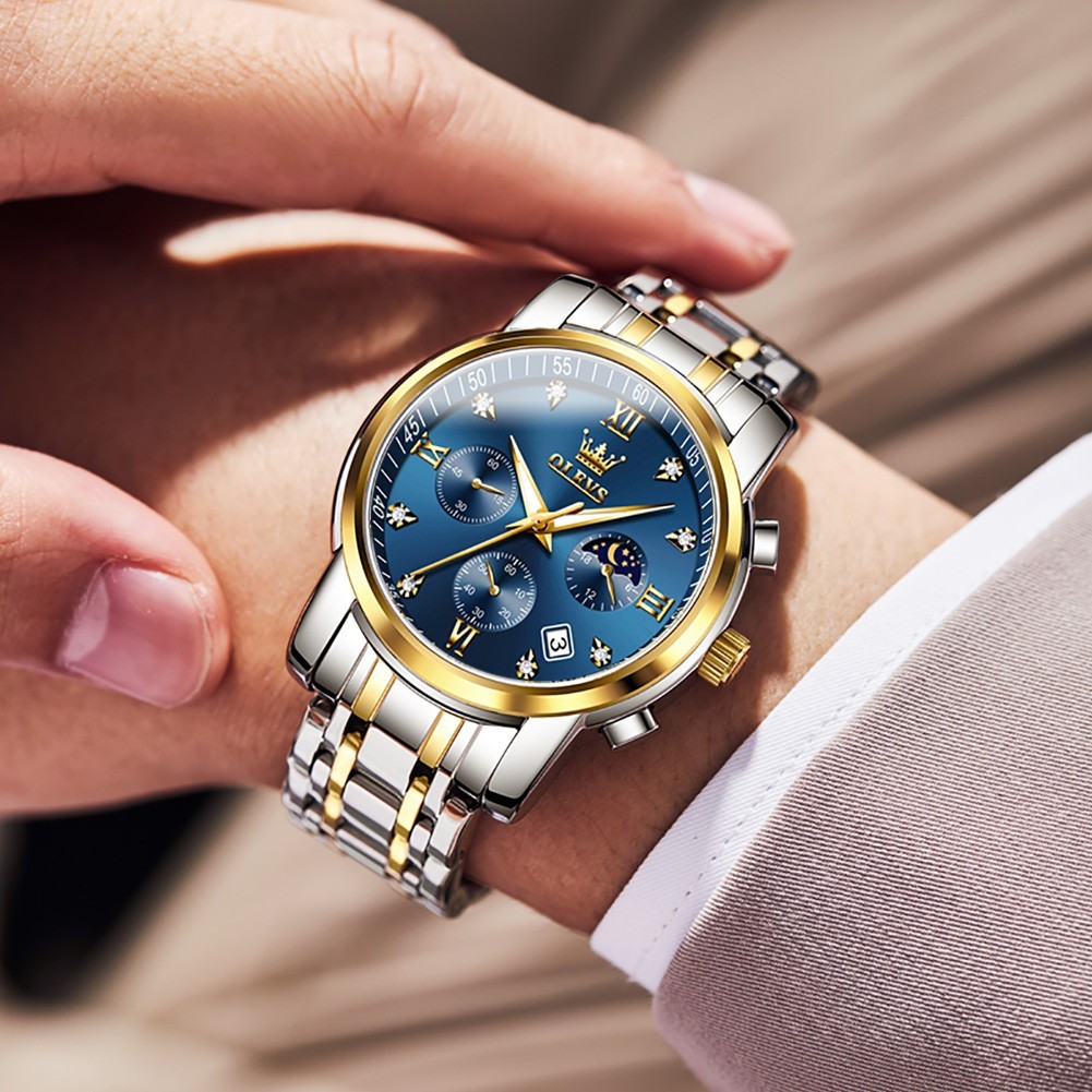 OLEVS 2858 Business Wrist Casual Quartz Luminous Mens Sports Waterproof Watches
