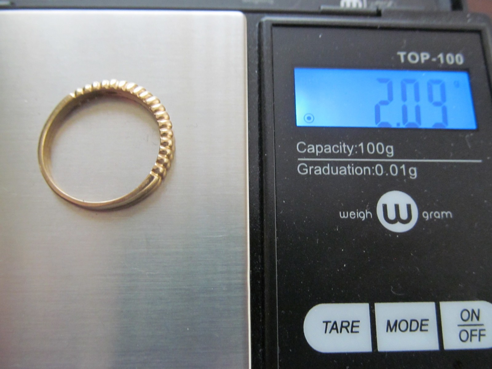 EHJ Beautiful 14k Yellow Gold Ribbed Band Ring Size 7 3/4 Weighs 2 grams