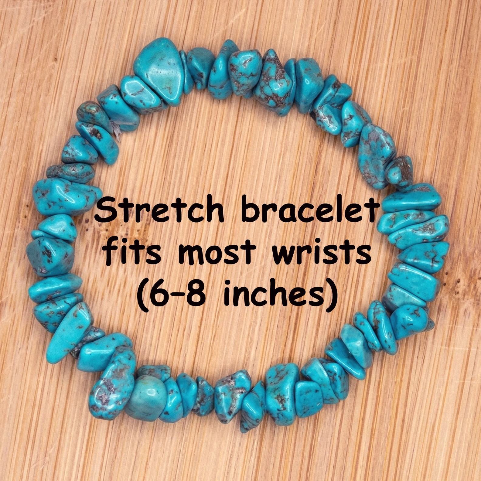 Turquoise Chip Stretch Bracelet Natural Stone Boho Crystal Healing Jewelry Blue