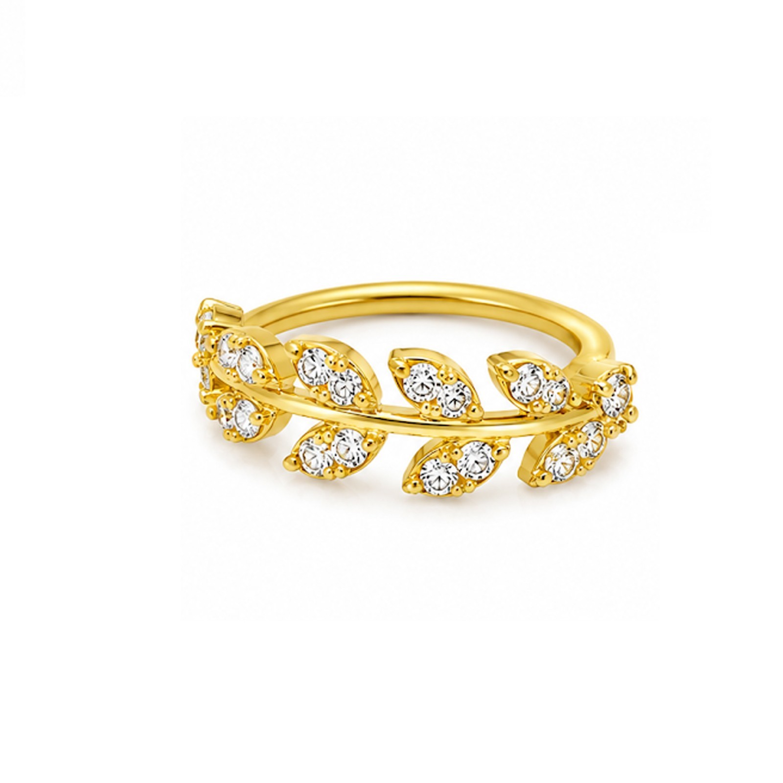 316L Surgical Steel CZ Jewelled Leaves Bendable Cartilage Helix Tragus Hoop