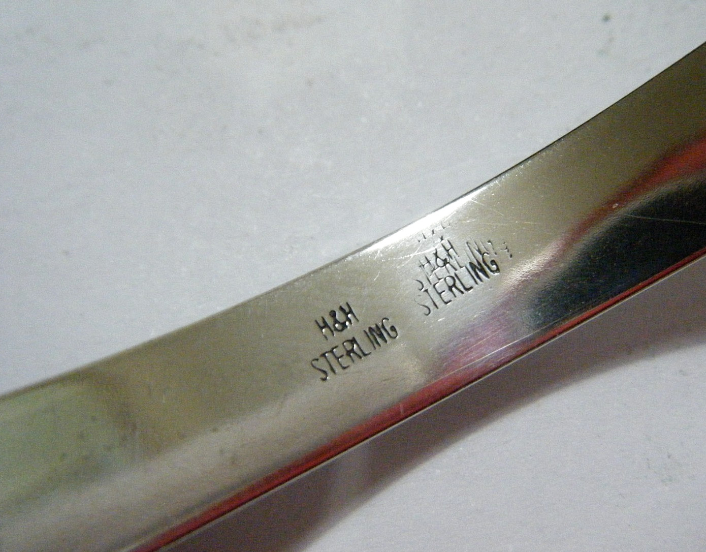 6.5″ Vintage H&H Solid Sterling Silver ( WHOA ) Cuff Bracelet 8mm Wide