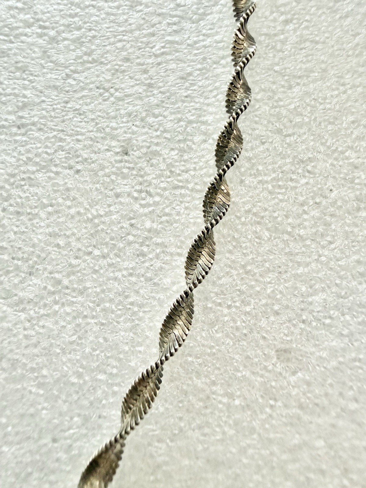 925 Sterling Silver IBB Italy 3.3mm Twisted Herringbone 20” Chain Necklace 7.83g