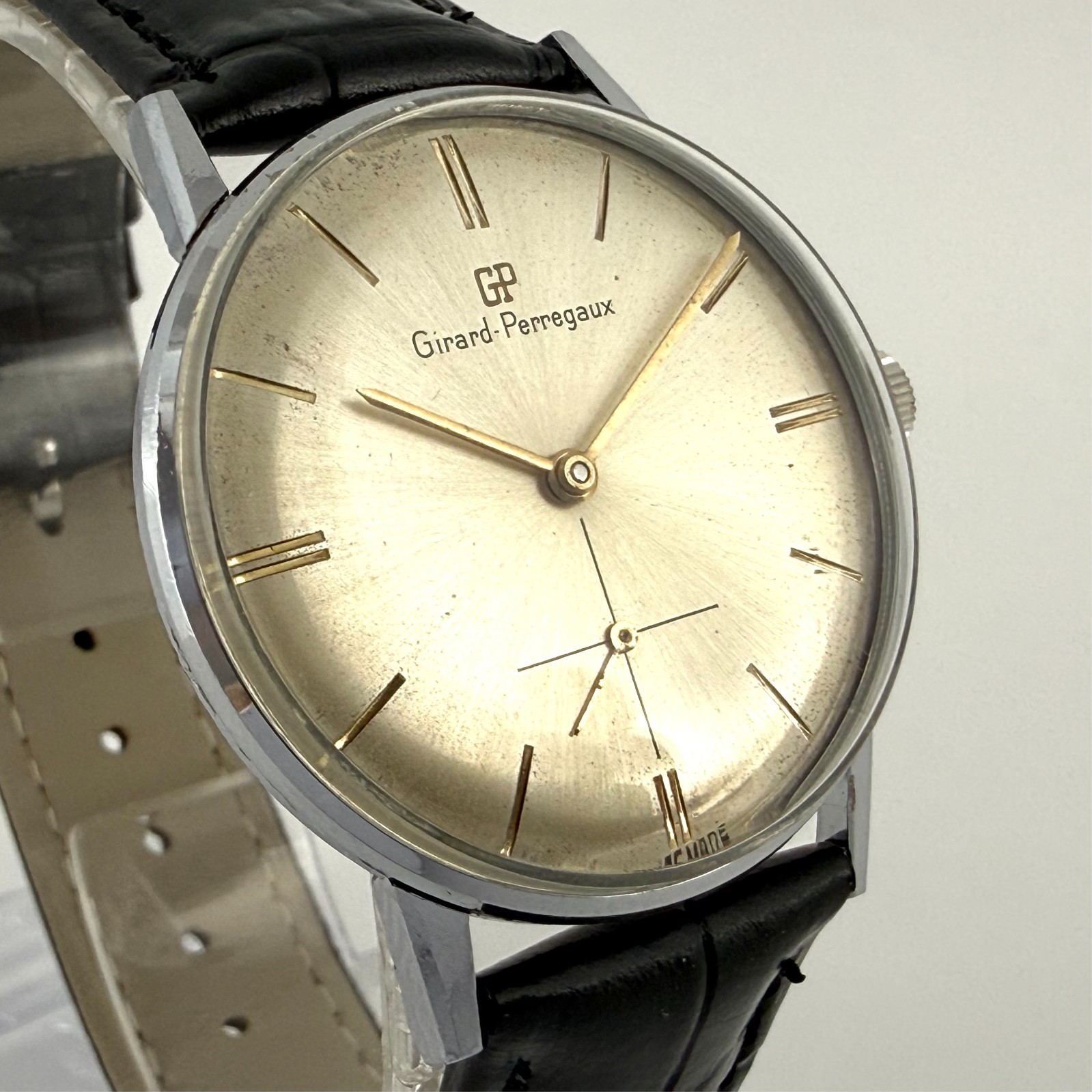 CLASSIC FINE GIRARD PERREGAUX MANUAL WIND ST STEEL DRESS WATCH ORIGINAL DIAL