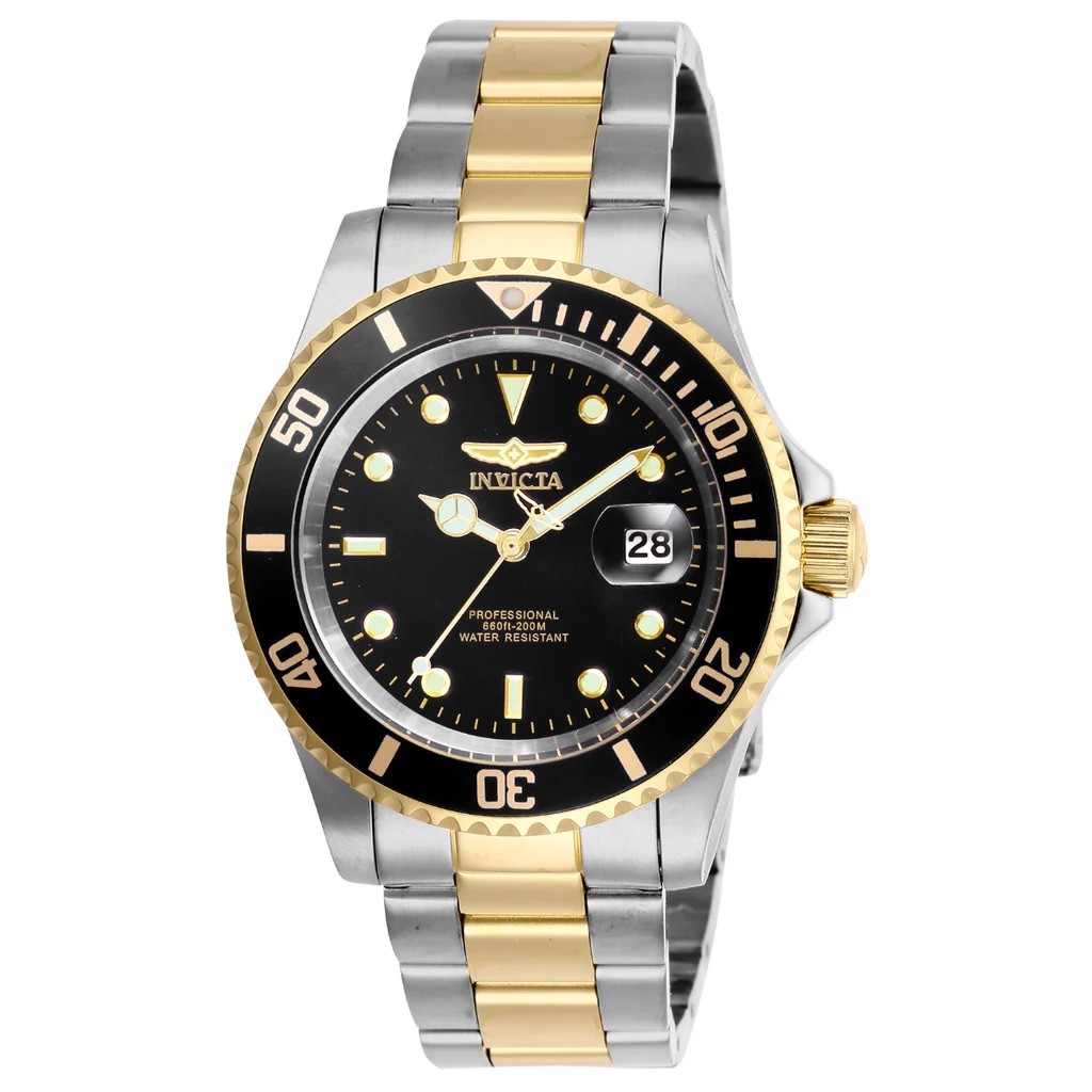 Invicta 26973 Men’s Pro Diver Black Dial Two Tone Bracelet Watch