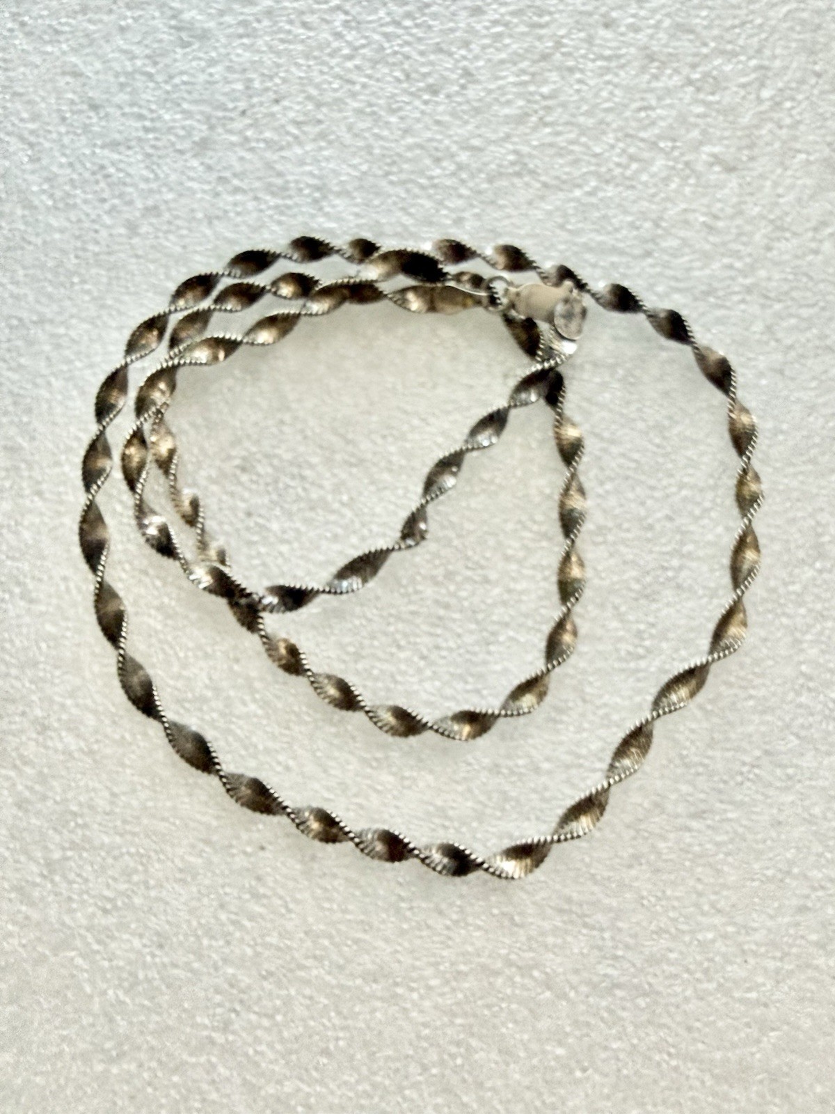 925 Sterling Silver IBB Italy 3.3mm Twisted Herringbone 20” Chain Necklace 7.83g
