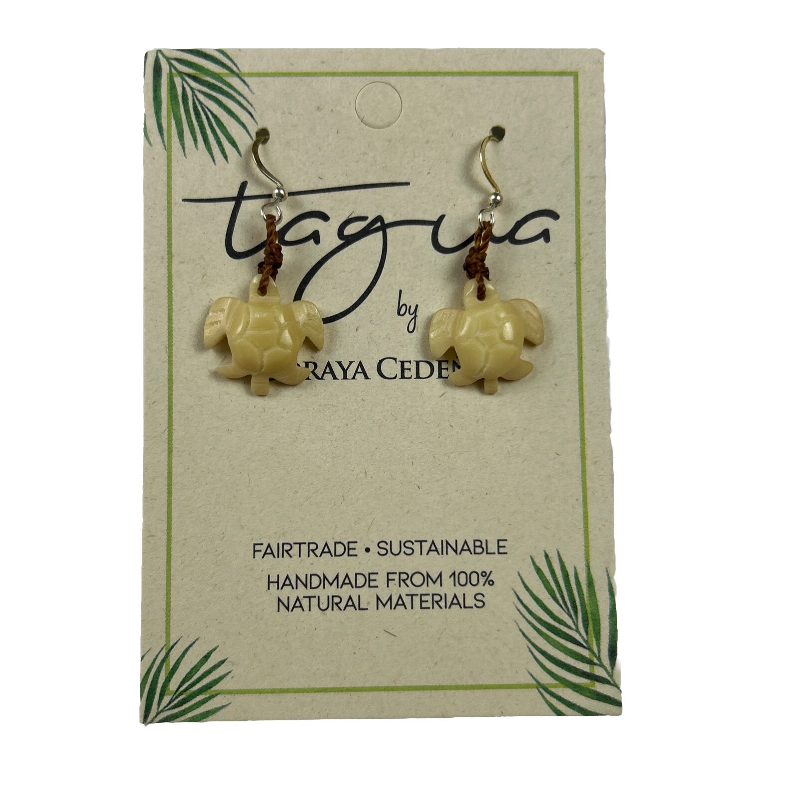 Fair Trade Tagua Nut Organic Earrings Jewelry (Sustainable & Eco-Friendly)