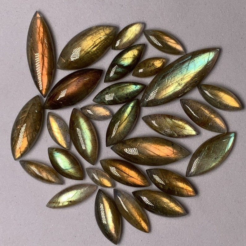 AAAA Quality Labradorite Marquise Shape Multi Flashy Fair Cabochon 4X10-10X30 MM