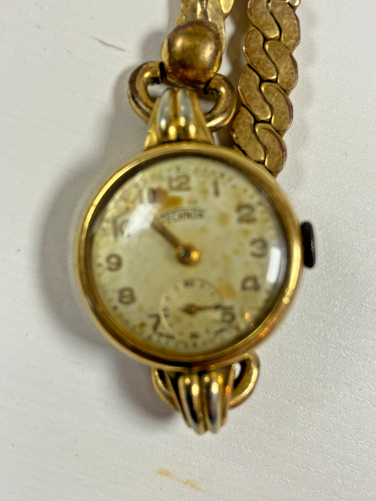 Technos Vintage Ladies Wristwatch 15 Jewels Swiss Made Gold Tone Spares Repair