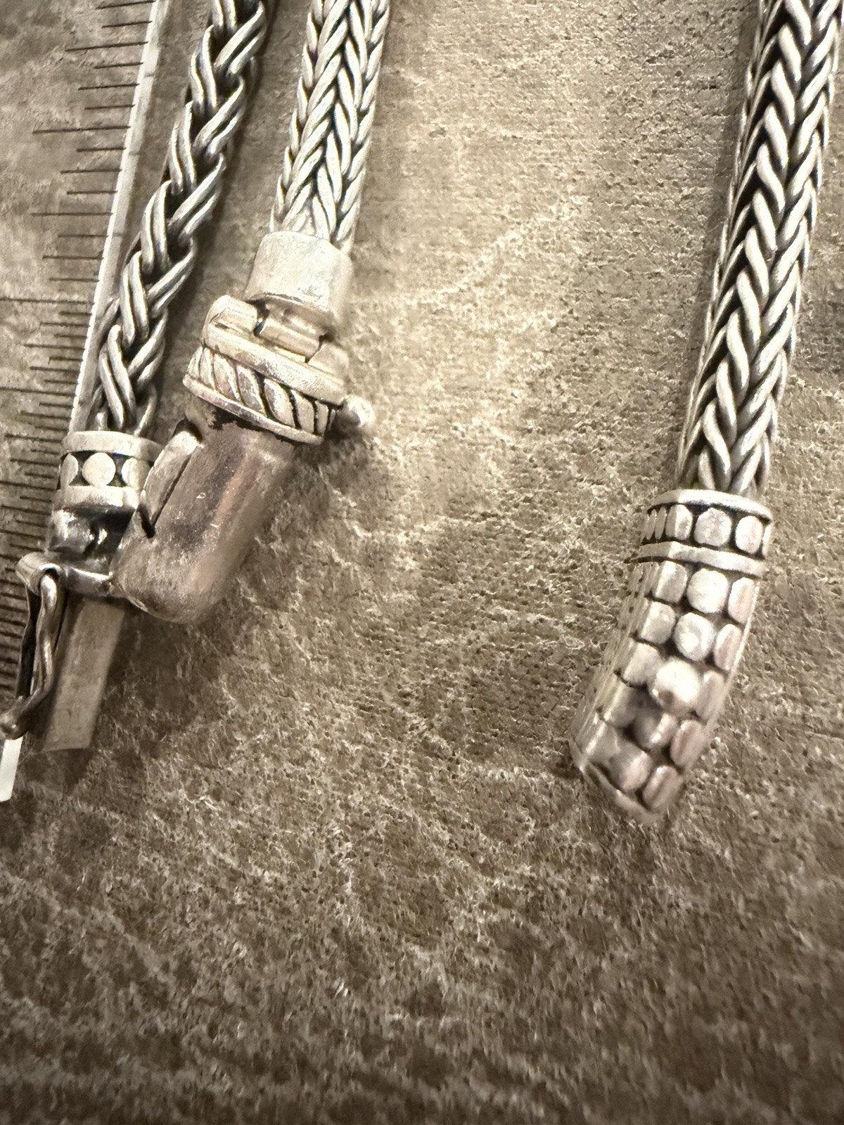 Lot of 3 ATI 925 Sterling Silver Woven Chain Bracelets Estate