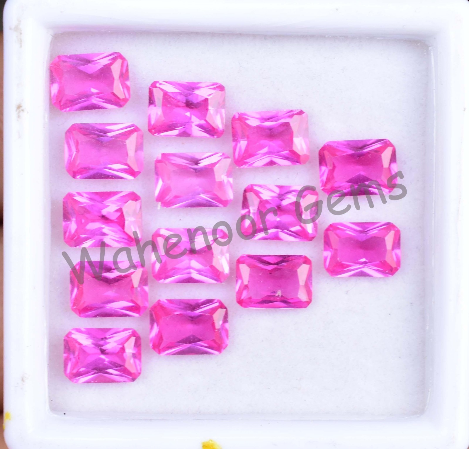 14 Pcs Natural MOGOK Pink Ruby 6.90 mm Emerald Certified AAA+ Loose Gemstone