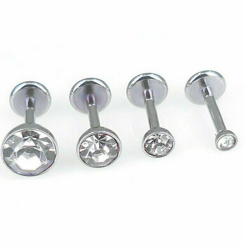 Threadless Clear CZ Cartilage Ring Nose Earring Tragus Helix 6-8mm Rings 18G 16G