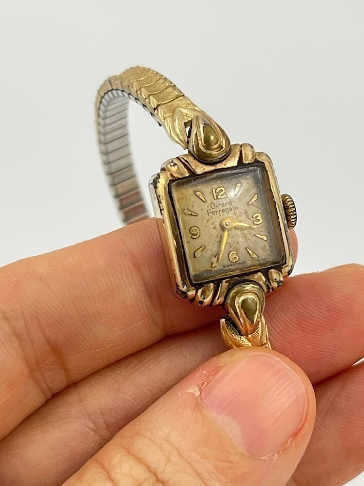 Vintage Ladies Girard Perregaux Womens Gold Plated Tone Swiss Mechanical Works