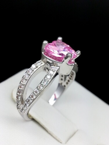 Cubic Zirconia Heart Engagement Ring 14k Gold Plated Sterling Valentine Gifts