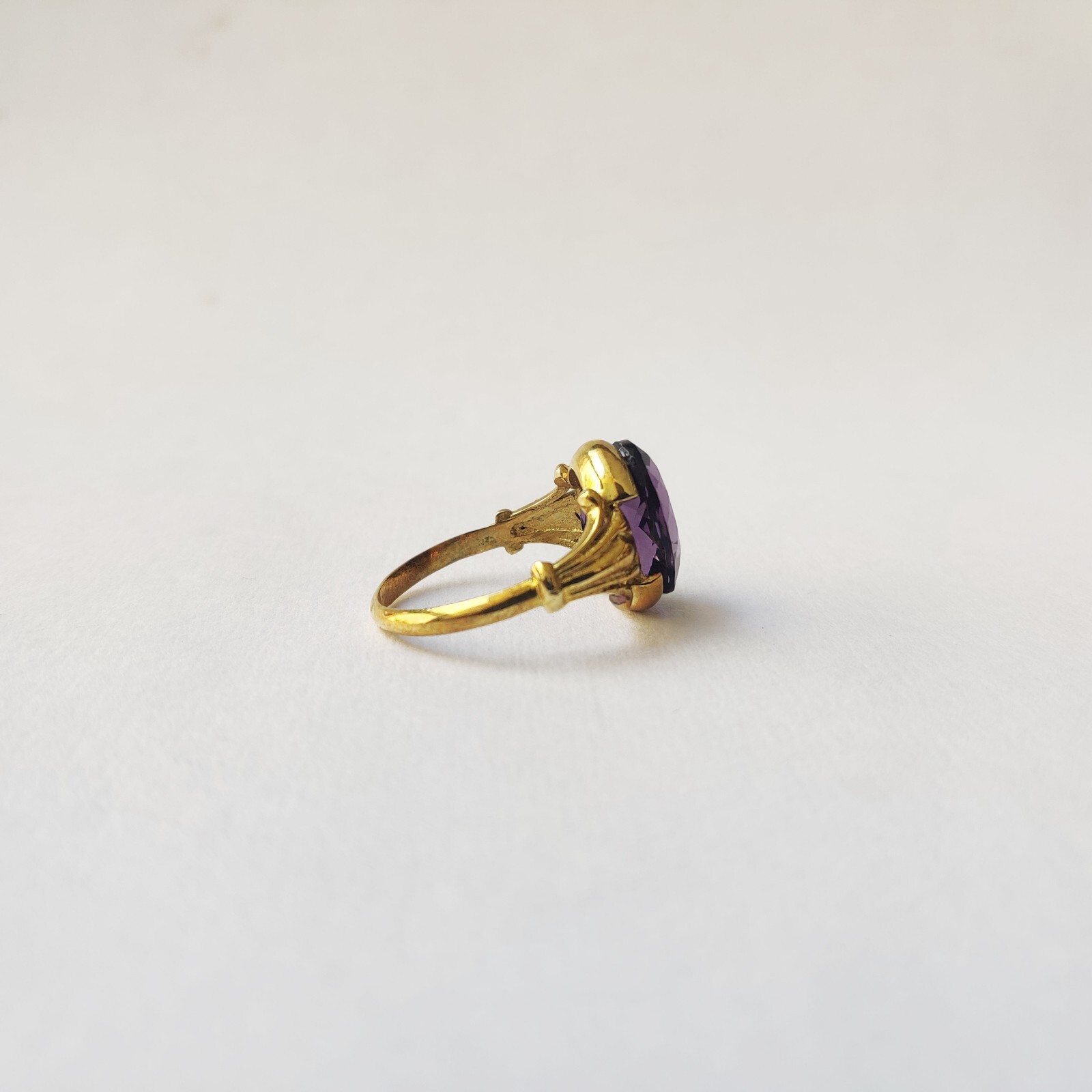 925 Starling Silver Created Amethyst Ring Size 7 Handmade Art And Deco Victorian