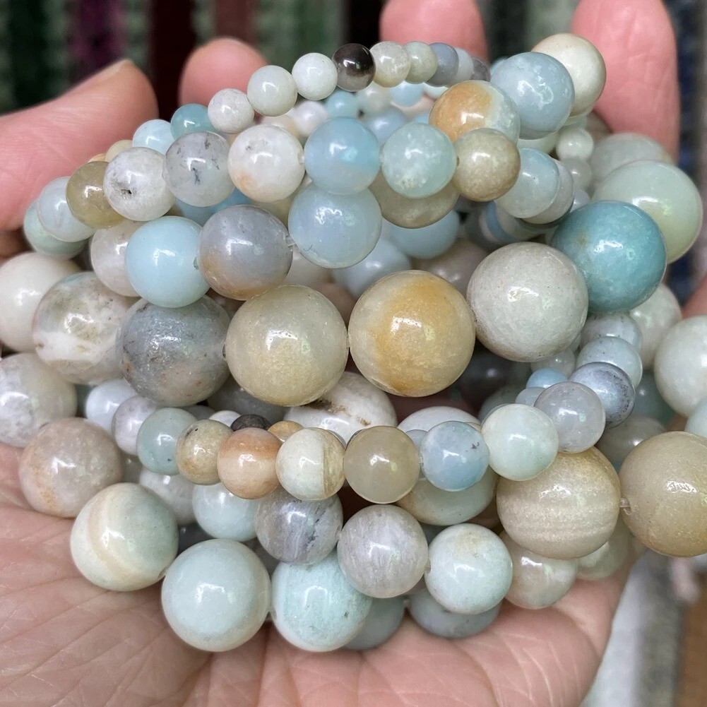 Natural Gemstone Round Spacer Loose Beads 4mm -10mm Jewelry Making DIY