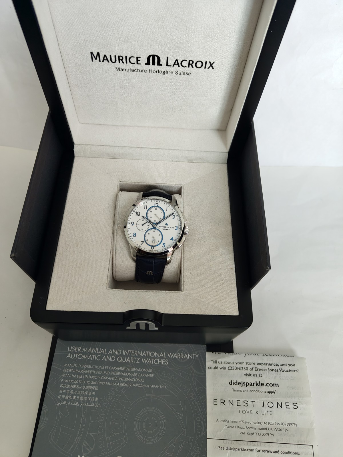 RRP £3,000 Maurice Lacroix Pontos Chrono Date Automatic Watch PT6388-SS001-120-4