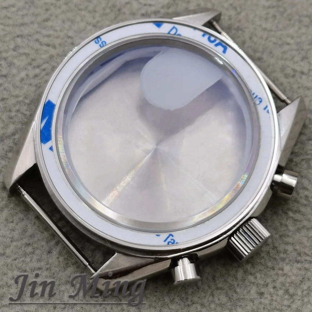 VK63 Case 39.7mm Metal Case Chronograph Case Bezel,watch Sealed Back Moon Watch