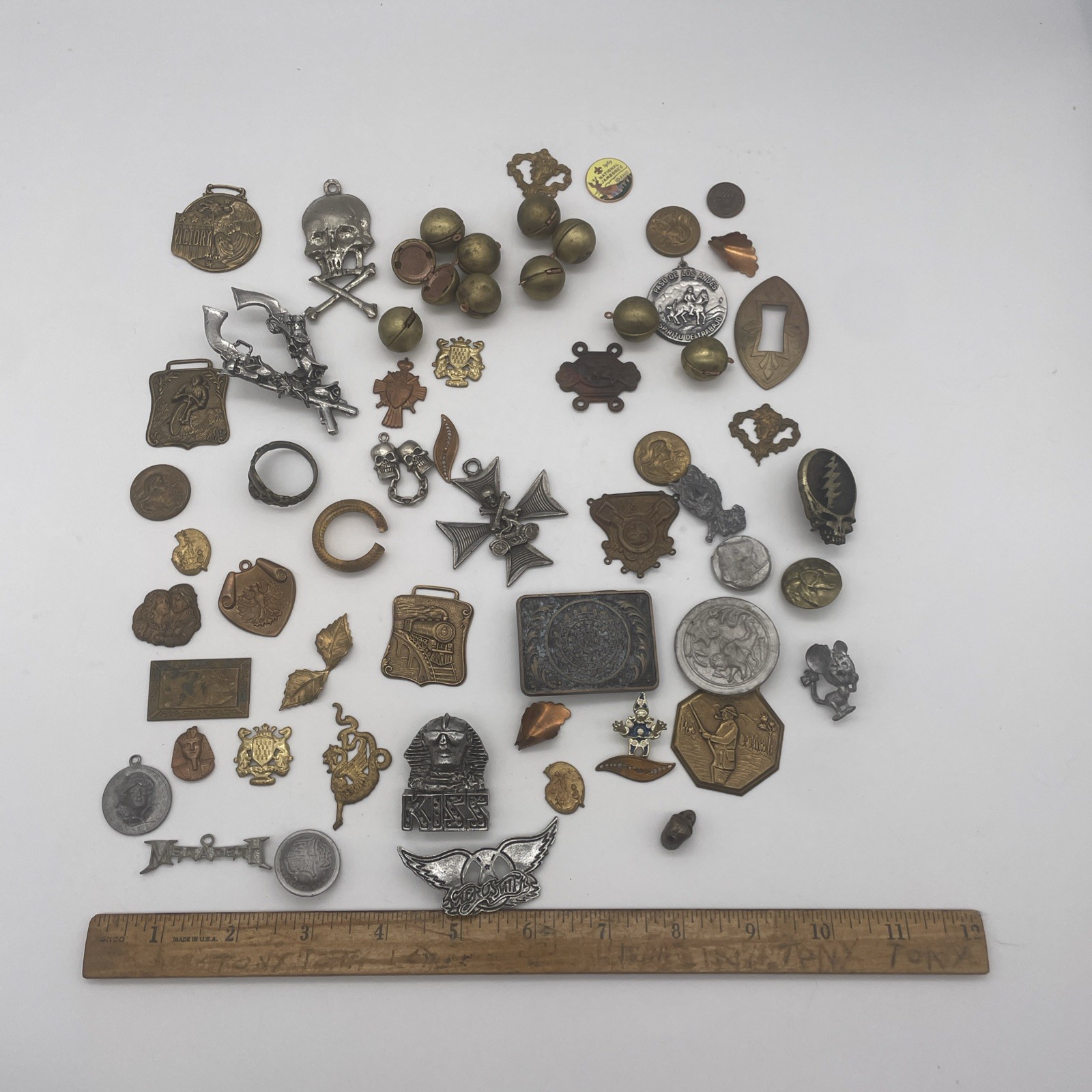 Vintage Metal Jewelry Making Findings Parts & Charms Mixed Lot