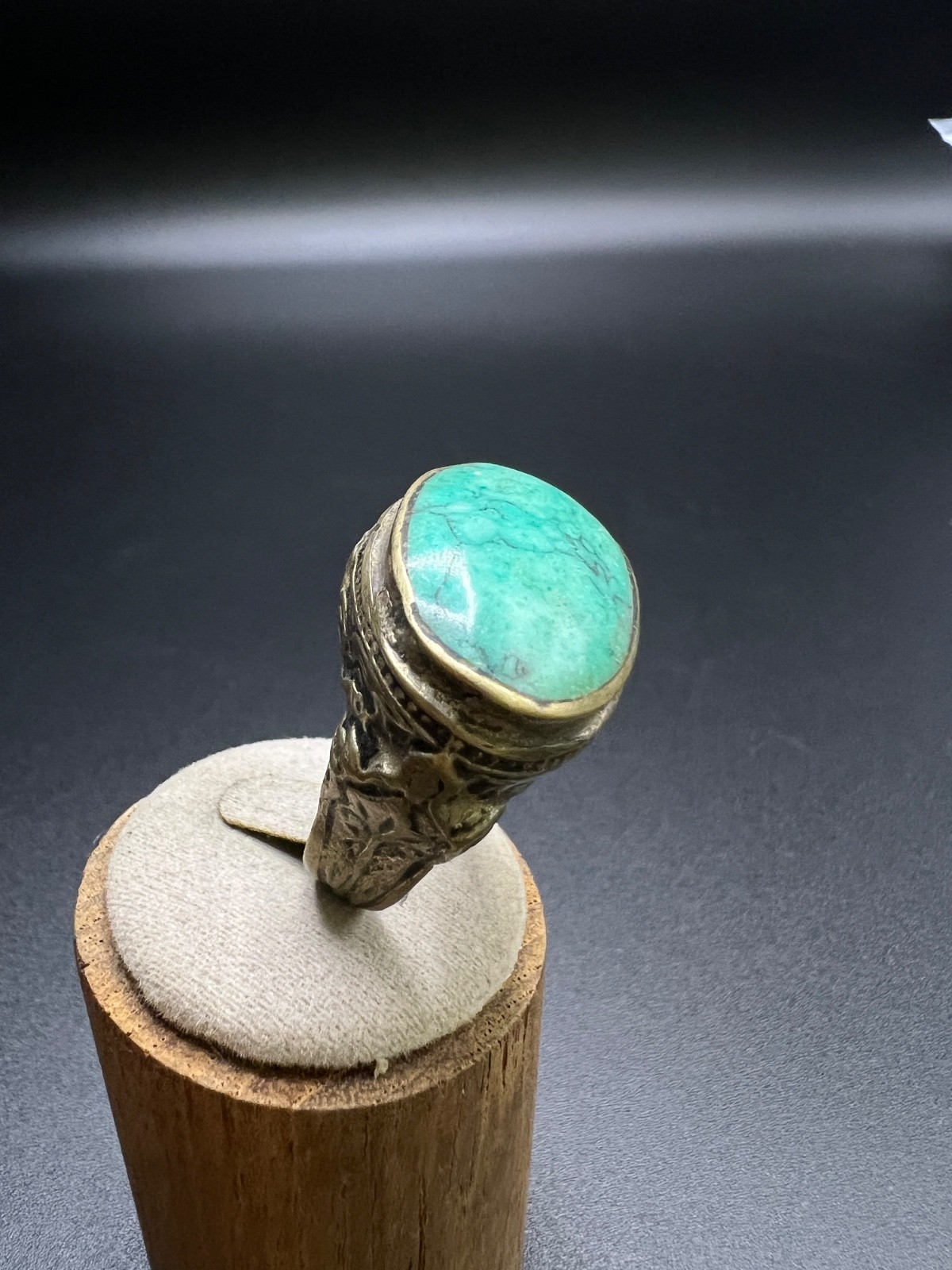 Rare antique Afghan Turquoise Stone Statement Ring US Size 7.25 | Handcrafted