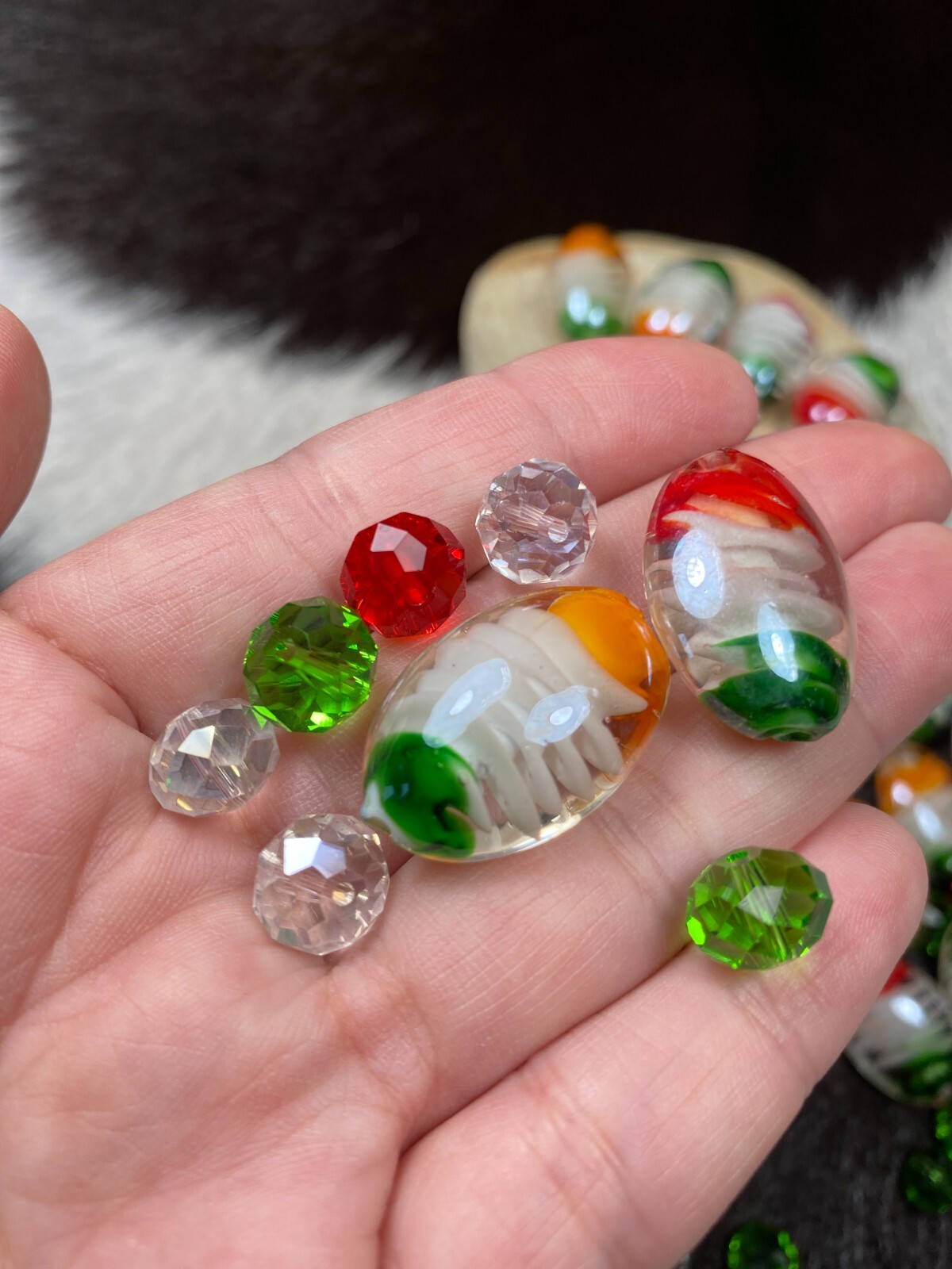 Lampwork Beads Bulk Oval Roundelle Crystal Beads Beads for Jewelry Making 50 pcs