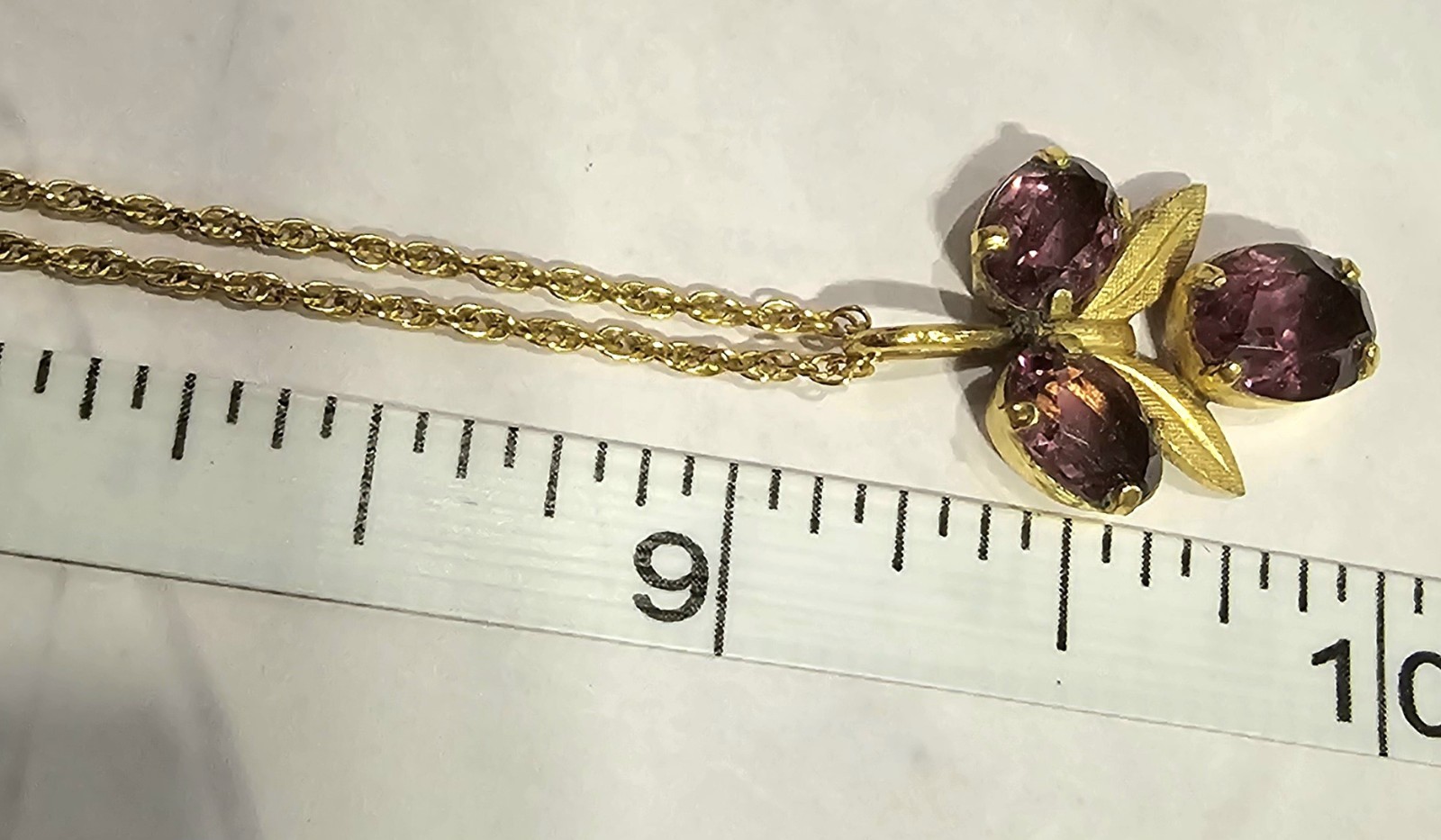 Vintage Van Dell 12K Gold Filled Amethyst Berry Necklace Earrings Set Purple…