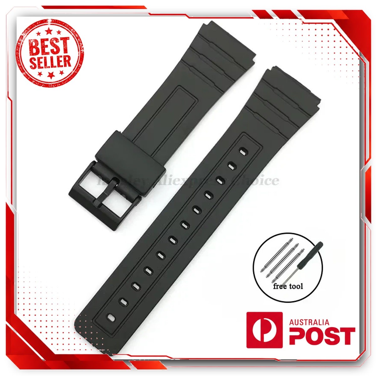 Silicone Watch Strap for CASIO F91W W-800H 18mm Replacement Band