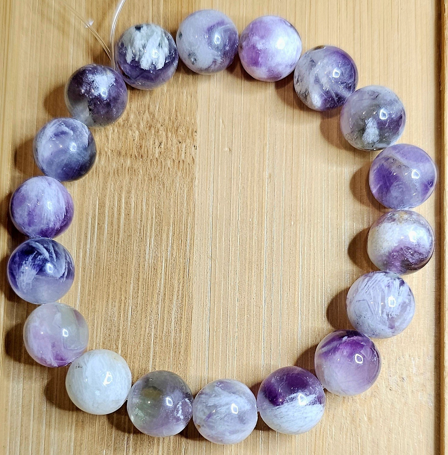 Feather Fluorite Natural Crystal Bracelet 11.8mm