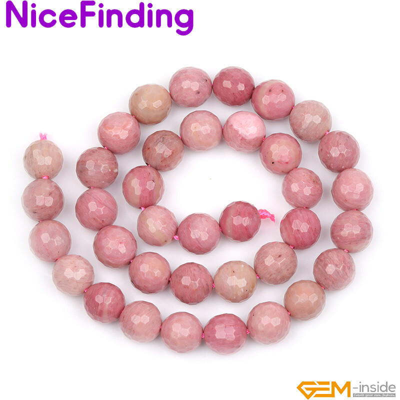 Natural Smooth Faceted Rhodonite Stone Beads For Jewelry Making 6,8,10,12,14mm