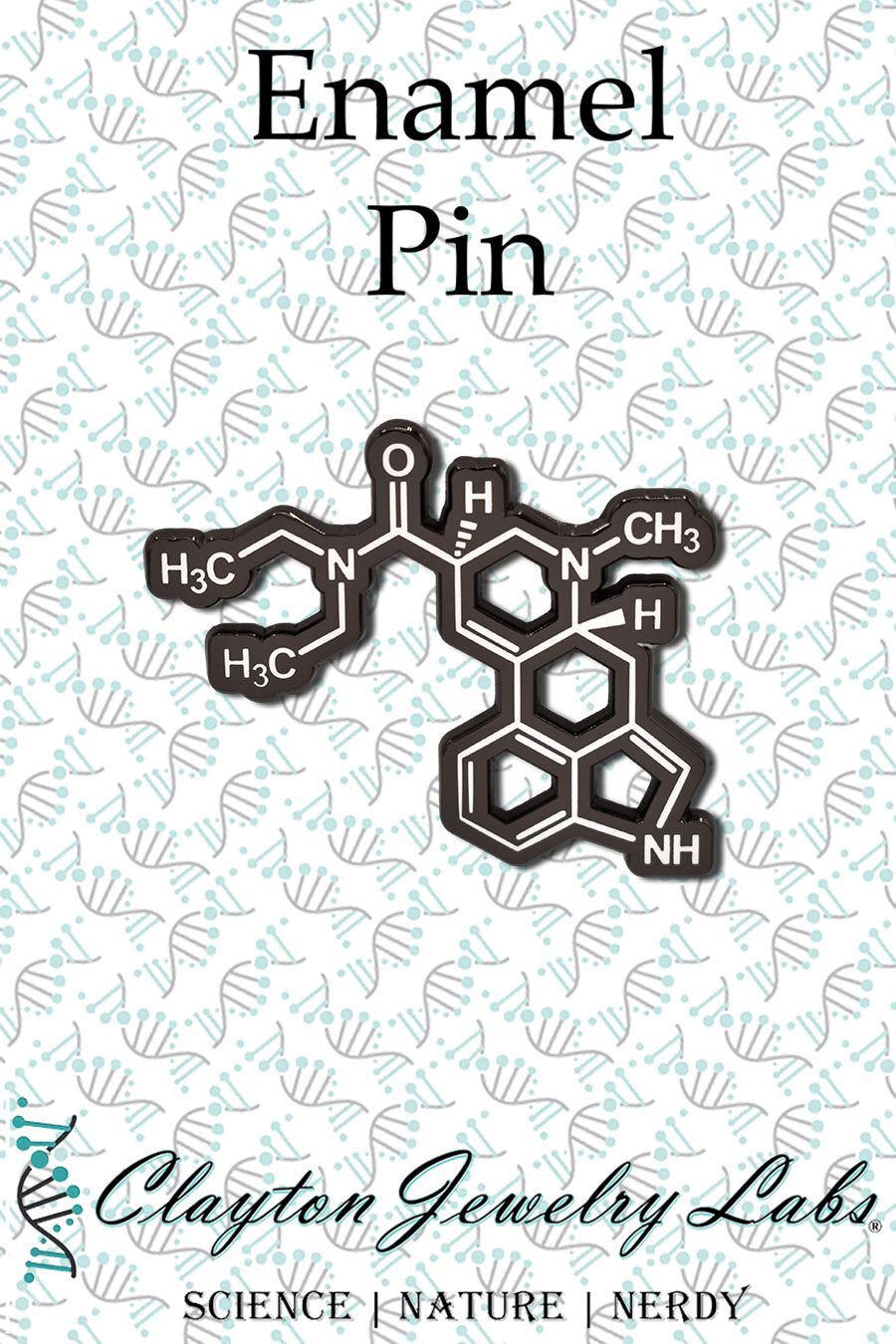 LSD Lysergic Acid Diethylamide Molecule Hard Enamel Pin