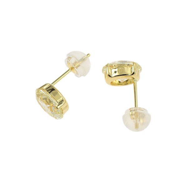Brand New K18YG Oval Diamond Earrings 2.031ct VLY/LY VS1/VS2 Studs [ESCORE] free