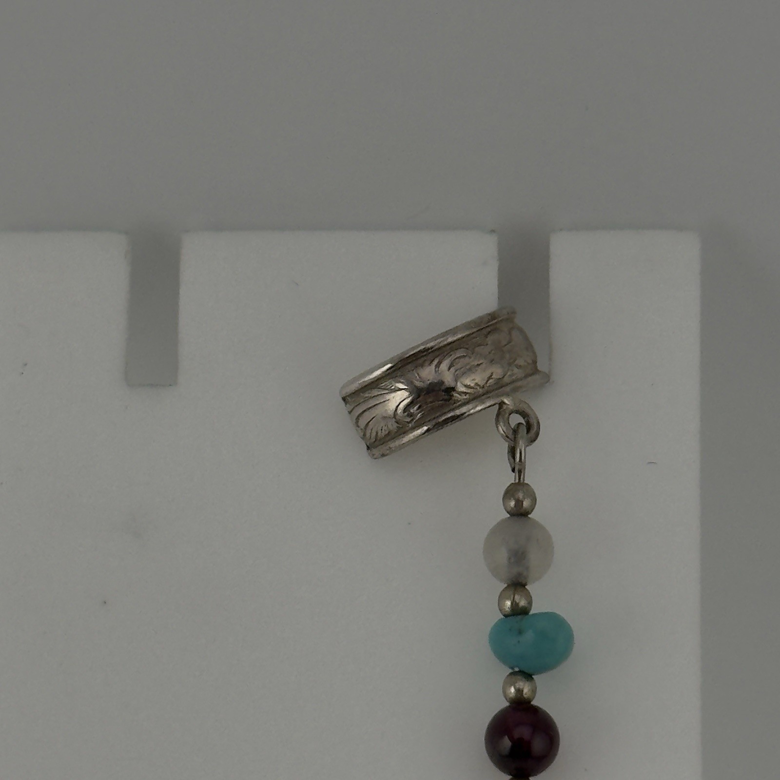 2.75″ Vtg Native American Southwestern Sterling Silver Turquoise Dangle Ear Cuff