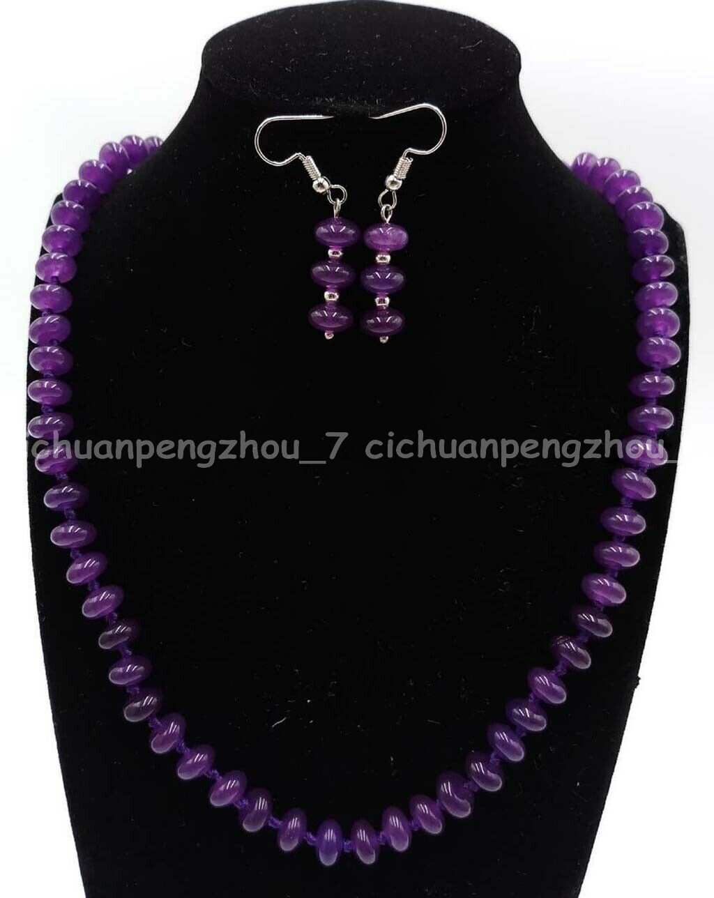 Natural 5x8mm Roundelle Multicolor Stone Beads Gemstone Necklace Earring Set AAA