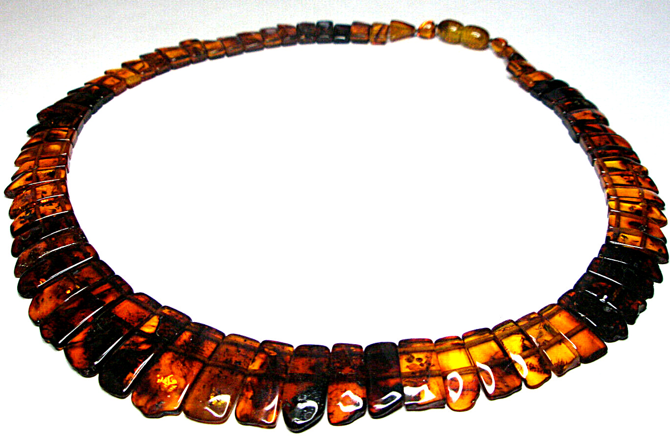 Genuine Baltic Amber Elegant Chic Necklace, Cognac Mix color 45 cm 17.7”, Gift
