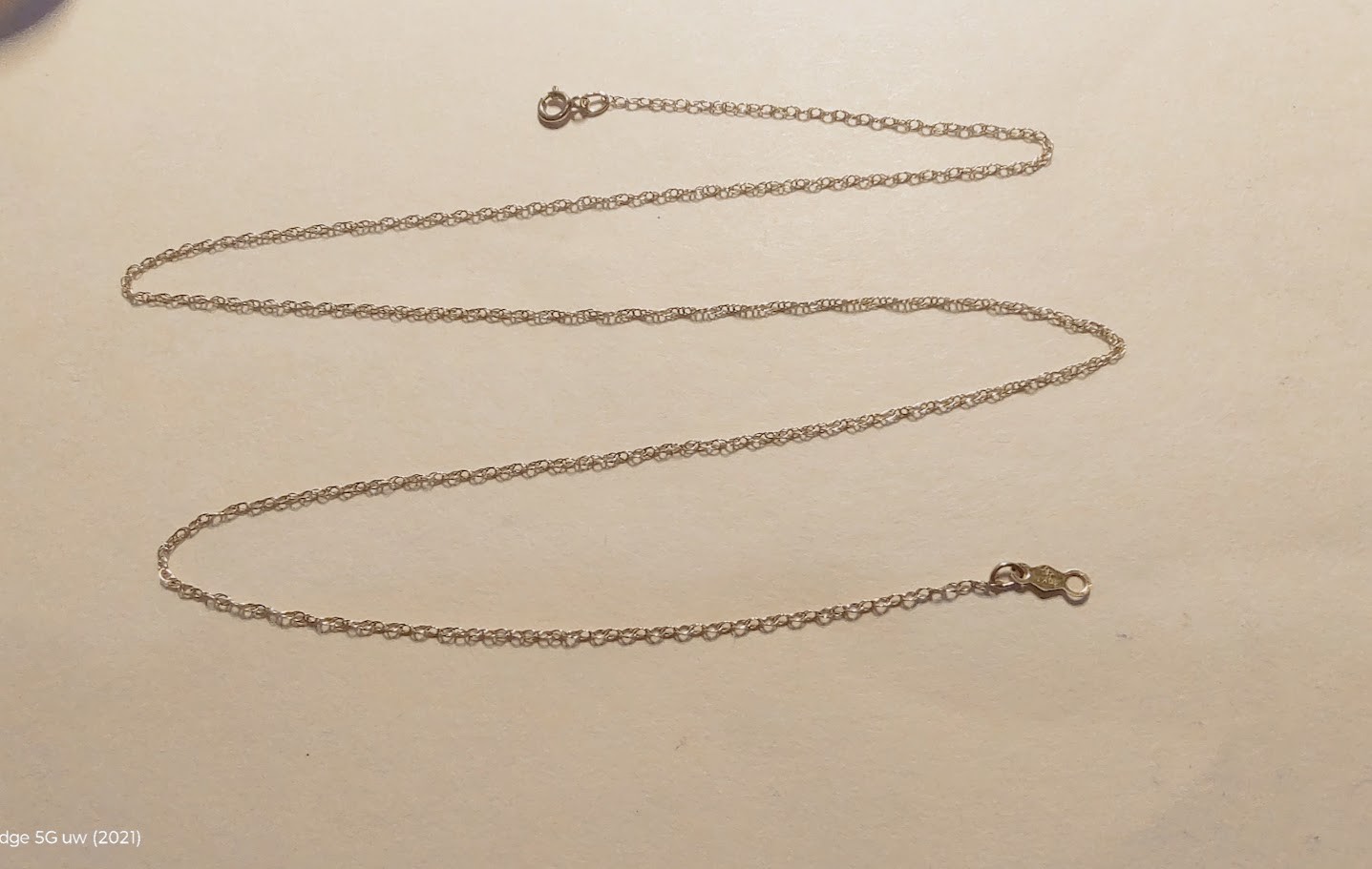 10K Yellow Gold Fine Chain Necklace 18″ Long 0.46gram ((C77))