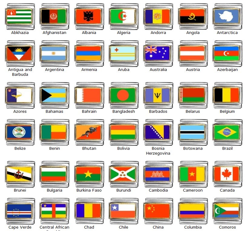 Country FLAG ITALIAN CHARM for your bracelet choose from 200+ World Flags 9mm